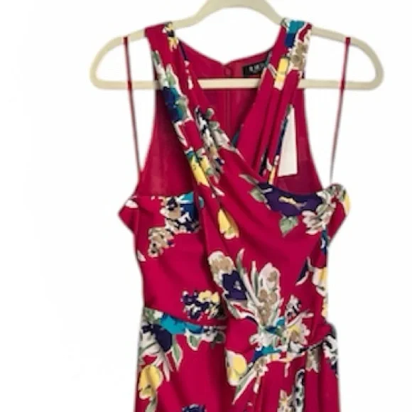 Lauren Ralph Lauren Fuchsia Floral Halter Midi Dress - Picture 9 of 16